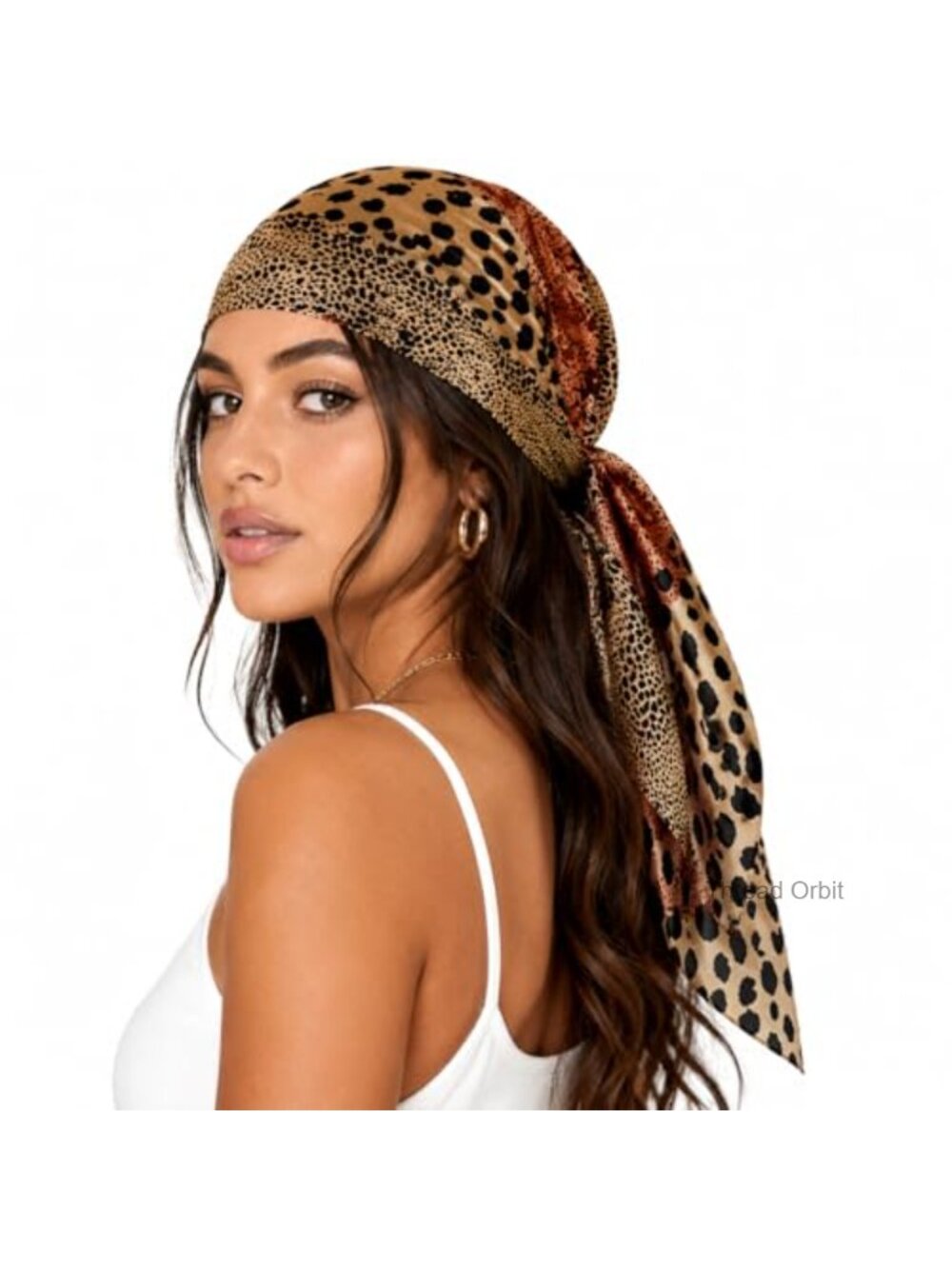 Leopard Print Square Scarf Silk Feel Neck Hair Bandana Wrap 35x35